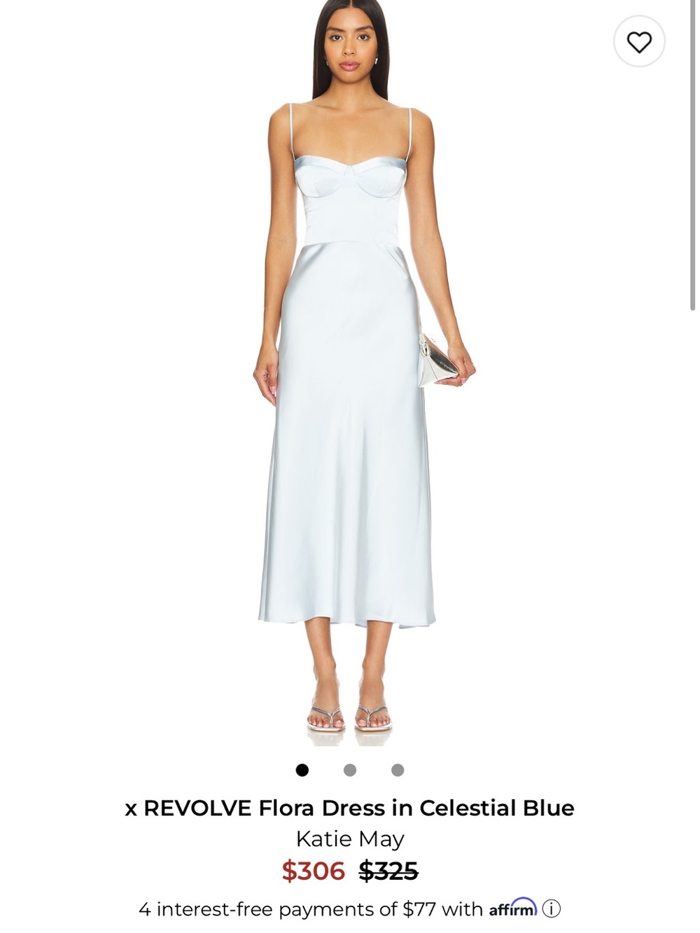 REVOLVE Flora Satin Slip Dress in celestial Blue Katie May
